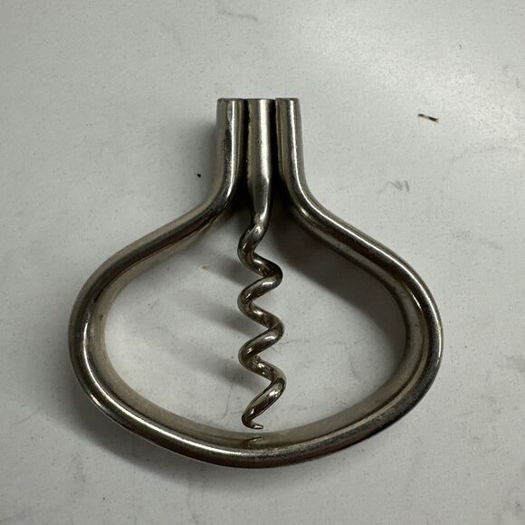 Vintage Folding Bow Metal Picnic Pocket Steel Corkscrew Bottle Opener Gift - Picture 1 of 11